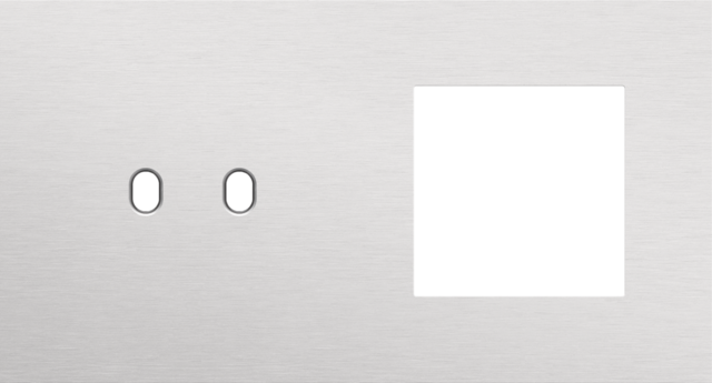 Plaque dbl h71 pr commut dbl + fct,niko toggle alu grey brushed Niko Toggle