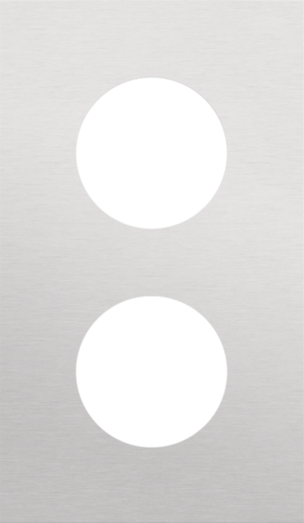 Plaque dbl 60 pr 2 prises,niko r&t alu grey brushed