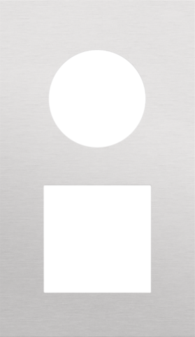 Plaque dbl v60 pr prise + fct,niko r&t alu grey brushed