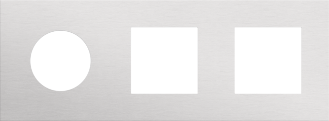 Plaque trpl h71 pr prise + 2 fct,niko r&t alu grey brushed