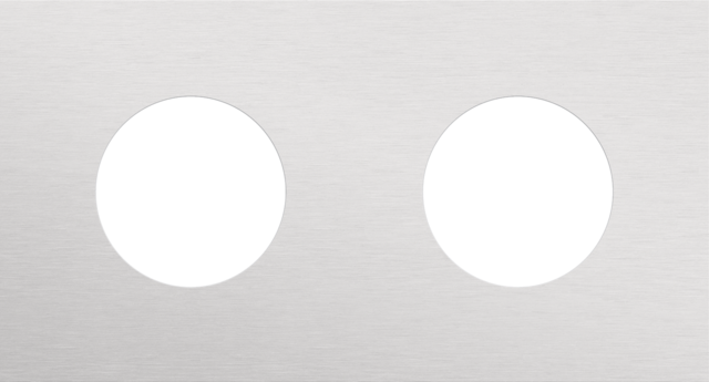 Plaque dbl 71 pr 2 prises,niko r&t alu grey brushed