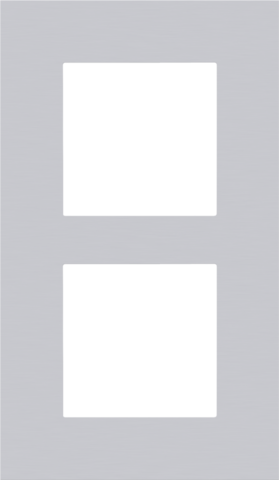 Plaque de recouvrement double, 60mm d'entraxe, verticale alu grey brushed Niko Pure