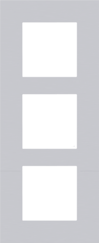 Plaque de recouvrement triple, 60mm d'entraxe, verticale alu grey brushed Niko Pure