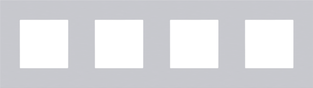 Plaque de recouvrement quadruple avec 71mm d'entraxe alu grey brushed Niko Pure