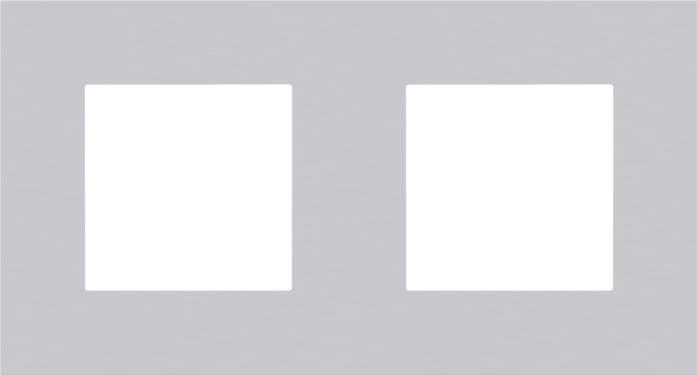 Plaque de recouvrement double avec 71mm d'entraxe alu grey brushed Niko Pure