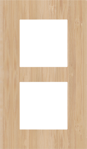 Plaque de recouvrement double, 60mm d'entraxe, verticale bamboo Niko Pure