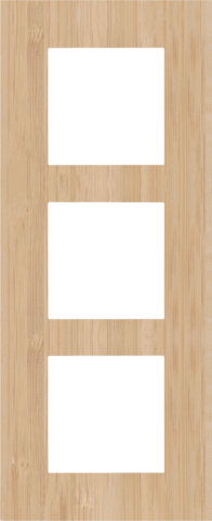 Plaque de recouvrement triple, 60mm d'entraxe, verticale bamboo Niko Pure