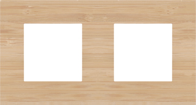Plaque de recouvrement double avec 71mm d'entraxe bamboo Niko Pure