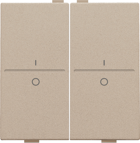 Touche double i/0 pour interrupteur/bouton sans fil à 4 contacts champagne coated Niko Home Control