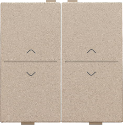 Touche dbl flèches pr interrupteur/bouton sans fil à 4 contacts champagne coated Niko Home Control