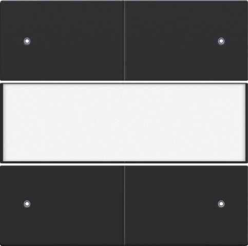 Set de finition bouton quadr., libre de potent., étiquette, led black coated steel black coated Niko Pure