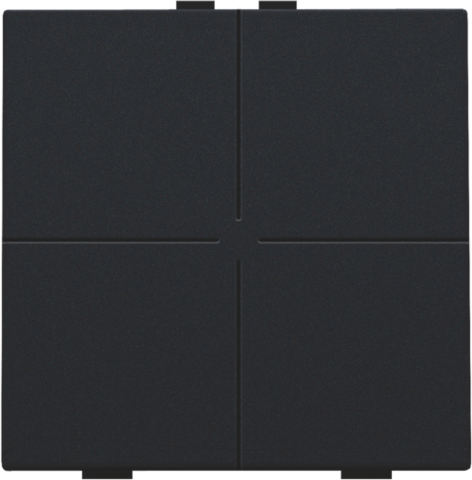 Bouton-poussoir quadruple pour niko home control steel black coated Niko Pure