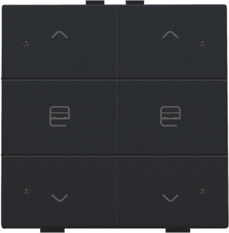 Commande de moteur double avec led pour niko home control steel black coated Niko Home Control