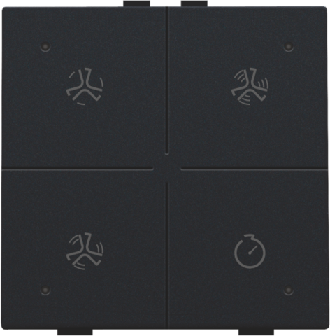 Commande de ventilation avec led pour niko home control steel black coated Niko Home Control