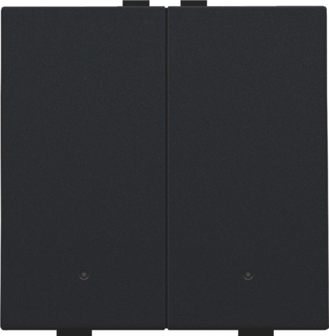 Bouton-poussoir double avec led et capteurs de confort steel black coated Niko Home Control