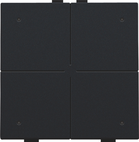 Bouton-poussoir quadruple avec led et capteurs de confort black coated steel black coated Niko Home Control
