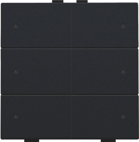 Bouton-poussoir sextuple avec led et capteurs de confort black coated steel black coated Niko Home Control