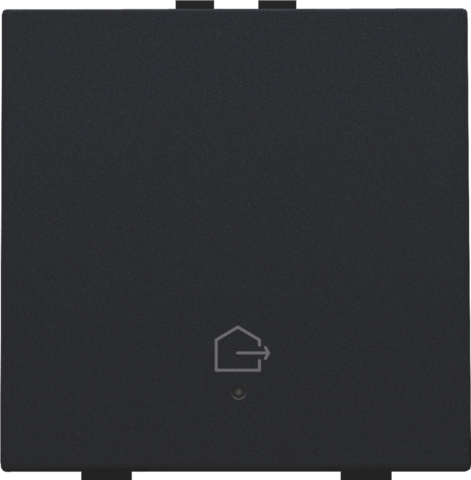 Bouton-poussoir simple avec led, capteurs de confort et symbole steel black coated Niko Home Control