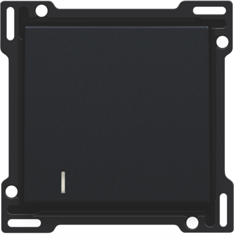 [NK161-60005] Set de finition avec voyant pr interrupteur/bouton-pouss. simple steel black coated