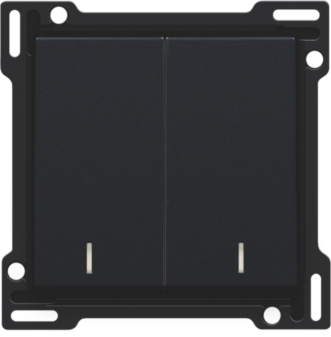 Set de finition interrupteur double allum./va-et-vient (double) black coated steel black coated