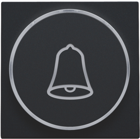 Finition, symbole sonnette, pr bouton-poussoir 6a avec culot e10 black coated steel black coated Niko Pure