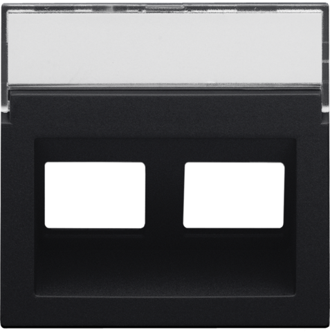 Enjoliveur data 2x rj, sortie oblique steel black coated Niko Pure