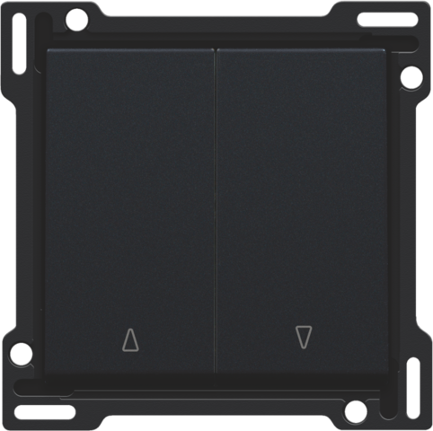 [NK161-65914] Set de finition bouton-poussoir double pour volets steel black coated Niko Pure