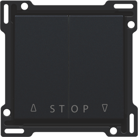 [NK161-65918] Set de finition bouton-poussoir double volets électronique black coated steel black coated Niko Pure