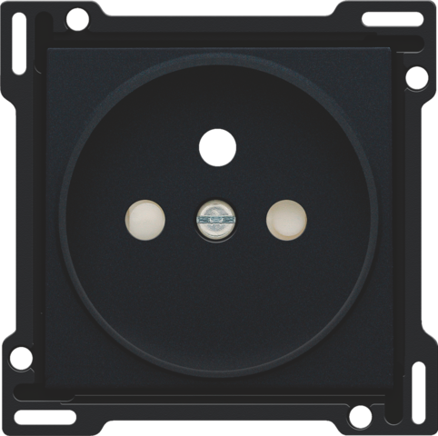 Set de finition prise avec broche de terre, 21mm steel black coated