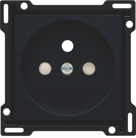 [NK161-66601] Set de finition prise avec broche de terre, 28,5mm black coated steel black coated