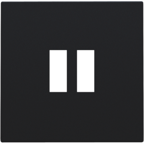 Set de finition double chargeur usb-a steel black coated Niko Pure