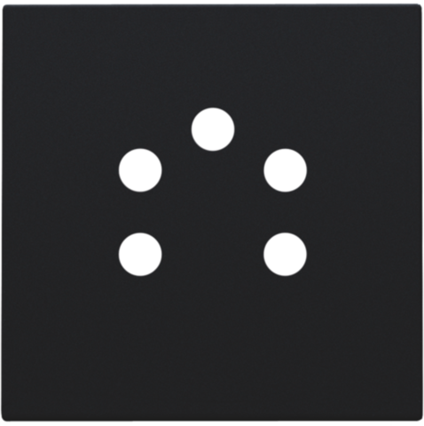 Set de finition prise téléphonique à 5 pôles steel black coated Niko Pure