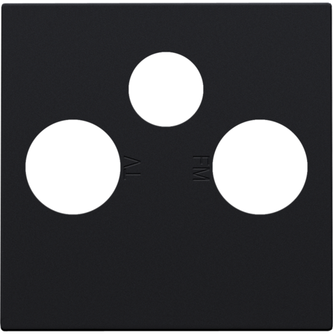 Set de finition 2 conn. coax. simples tv/fm et 1 conn. satellite steel black coated Niko Pure