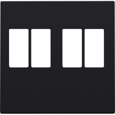 Set de finition prise double pour haut-parleur steel black coated Niko Pure