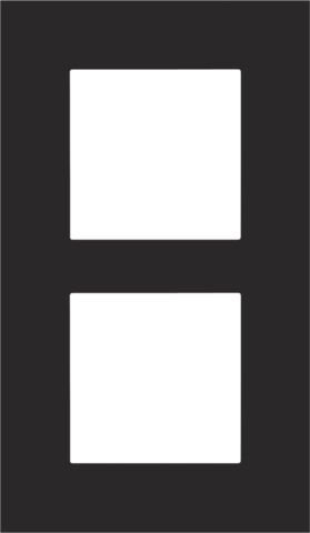 Plaque de recouvrement double, 60mm d'entraxe, verticale steel black coated Niko Pure