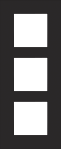 Plaque de recouvrement triple, 60mm d'entraxe, verticale steel black coated Niko Pure