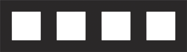 Plaque de recouvrement quadruple avec 71mm d'entraxe steel black coated Niko Pure