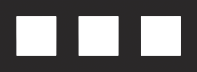 Plaque de recouvrement triple avec 71mm d'entraxe steel black coated Niko Pure