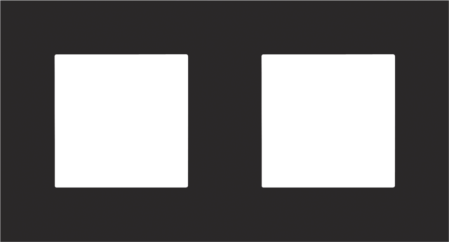 Plaque de recouvrement double avec 71mm d'entraxe steel black coated Niko Pure