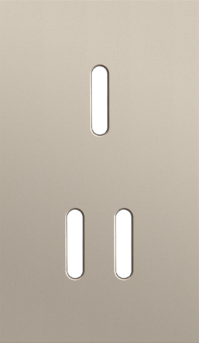 Plaque dbl v60 pr 1 commut smpl + 1 commut dbl,niko rocker steel champagne coated Niko Rocker