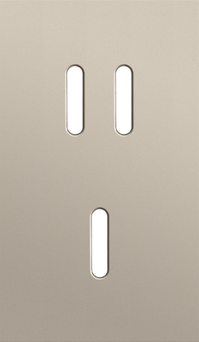 Plaque dbl v60 pr 1 commut dbl + 1 commut smpl,niko rocker steel champagne coated Niko Rocker