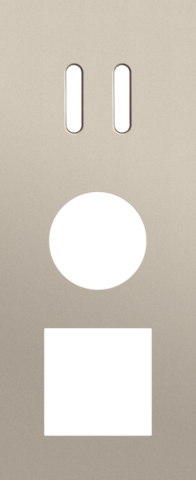 Plaque trpl v60 pr commut dbl + prise + fct,niko rocker steel champagne coated Niko Rocker