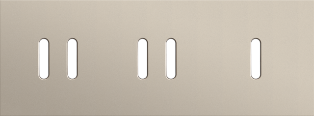 Plaque trpl h71 pr 2 commut dbl + commut smpl,niko rocker steel champagne coated Niko Rocker