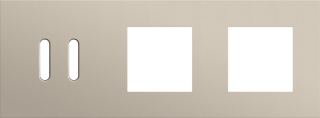 Plaque trpl h71 pr commut dbl + 2 fct,niko rocker steel champagne coated Niko Rocker