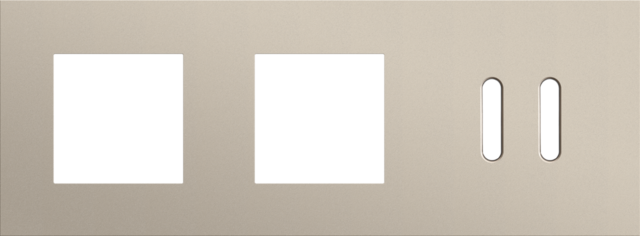 Plaque trpl h71 pr 2 fct + commut dbl,niko rocker steel champagne coated Niko Rocker