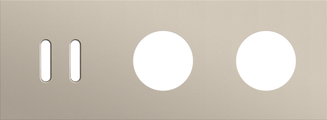 Plaque triple h71 pr 1 commut dbl + 2 prises,niko rocker steel champagne coated Niko Rocker