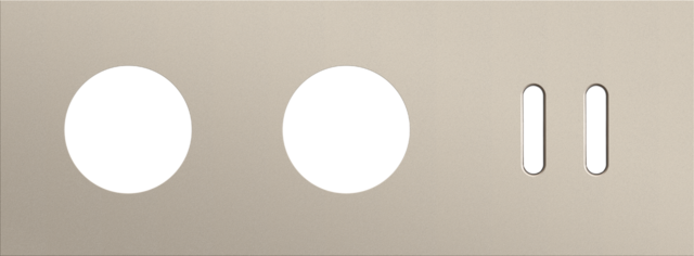 Plaque triple h71 pr 2 prises + 1 commut dbl,niko rocker steel champagne coated Niko Rocker