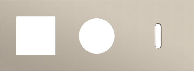 Plaque trpl h71 pr fct + prise + commut smpl,niko rocker steel champagne coated Niko Rocker