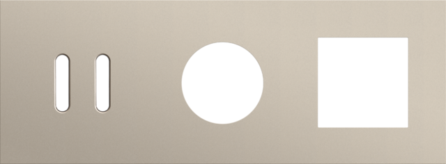 Plaque trpl h71 pr commut dbl + prise + fct,niko rocker steel champagne coated Niko Rocker