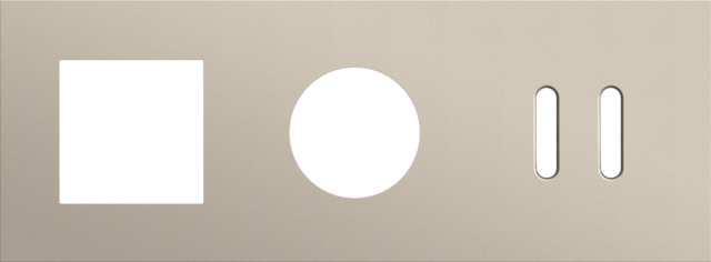 Plaque trpl h71 pr fct + prise + commut dbl,niko rocker steel champagne coated Niko Rocker